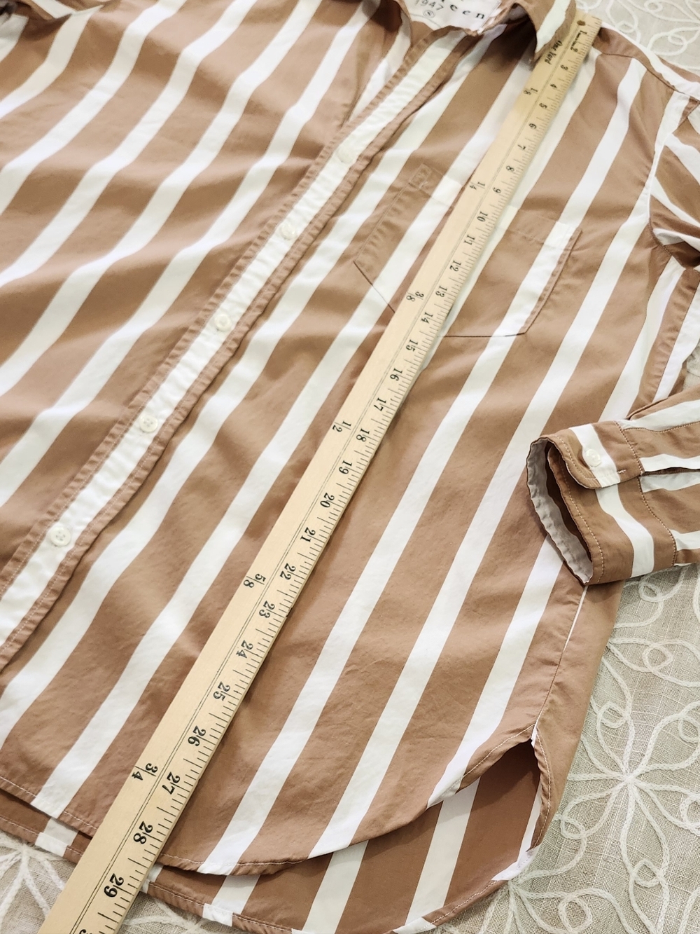Frank & Eileen Joedy Stripe Boyfriend Button Up Shirt 100% Cotton Small - Picture 11 of 13